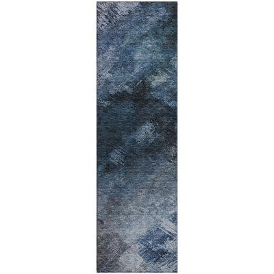 Premium Machine Washable Cerrito AMF590 Blue Rug