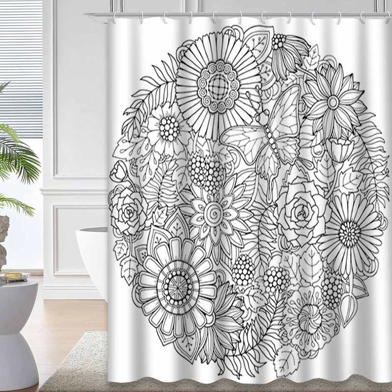 Rideau de douche vert imperméable, rideaux de douche pour la salle de bain avec 12 crochets, L 72 po x l 78 po