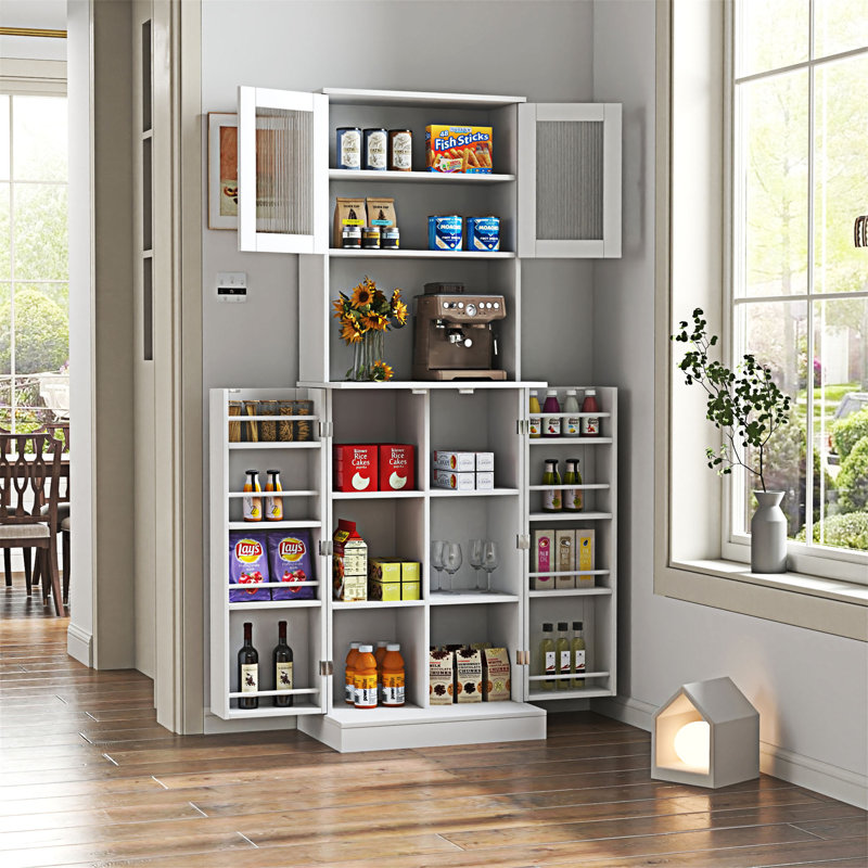 Huche de cuisine autoportante avec tablettes réglables