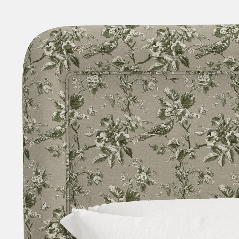 Stoffer Home x Cloth and Co. Marisa Bed, King, Michigan Bird Toile Olive
