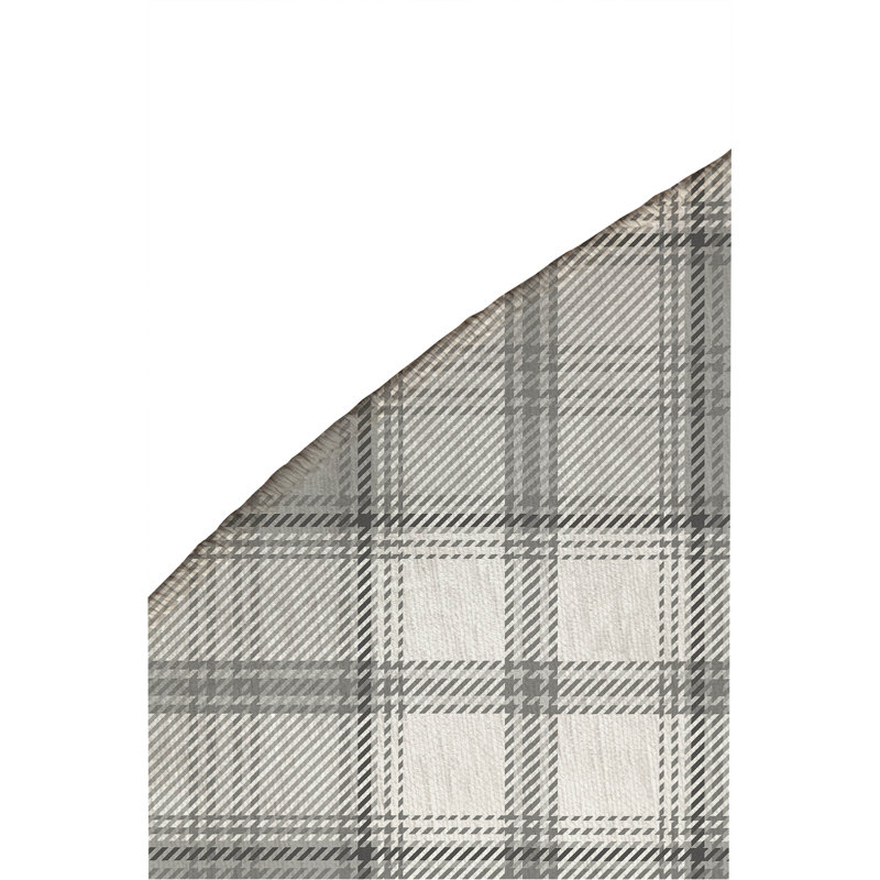 Bully Plaid Non-Slip Outdoor Rug, Round 5'