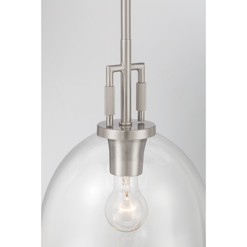 Mini-luminaire suspendu 1 lumière Orvis 10 ", Nickel