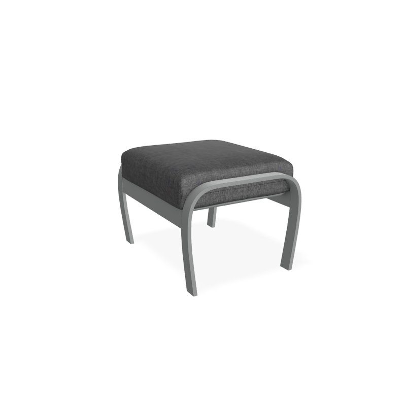 Repose-pieds avec coussin Askar, Tissage uni ardoise coulée Sunbrella®, Graphite texturé
