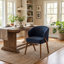 Chaise rembourrée avec pieds en bois-1955839387