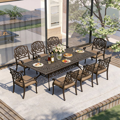 Ensemble repas d'extérieur rectangulaire pour 8 personnes L 86,6 po Afat