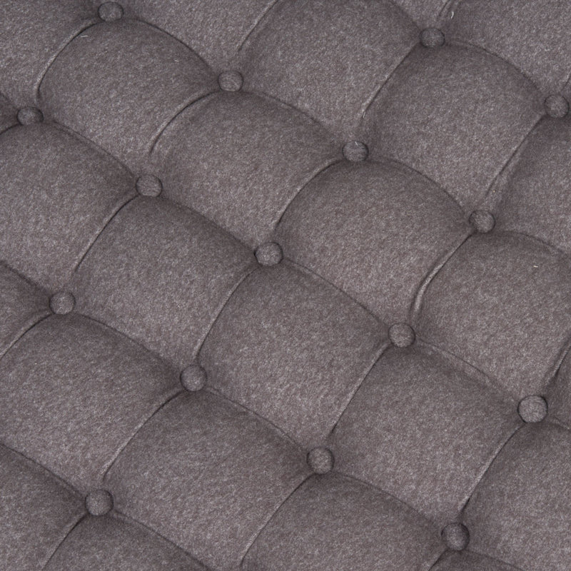 Repose-pieds cocktail capitonné, 100% polyester gris