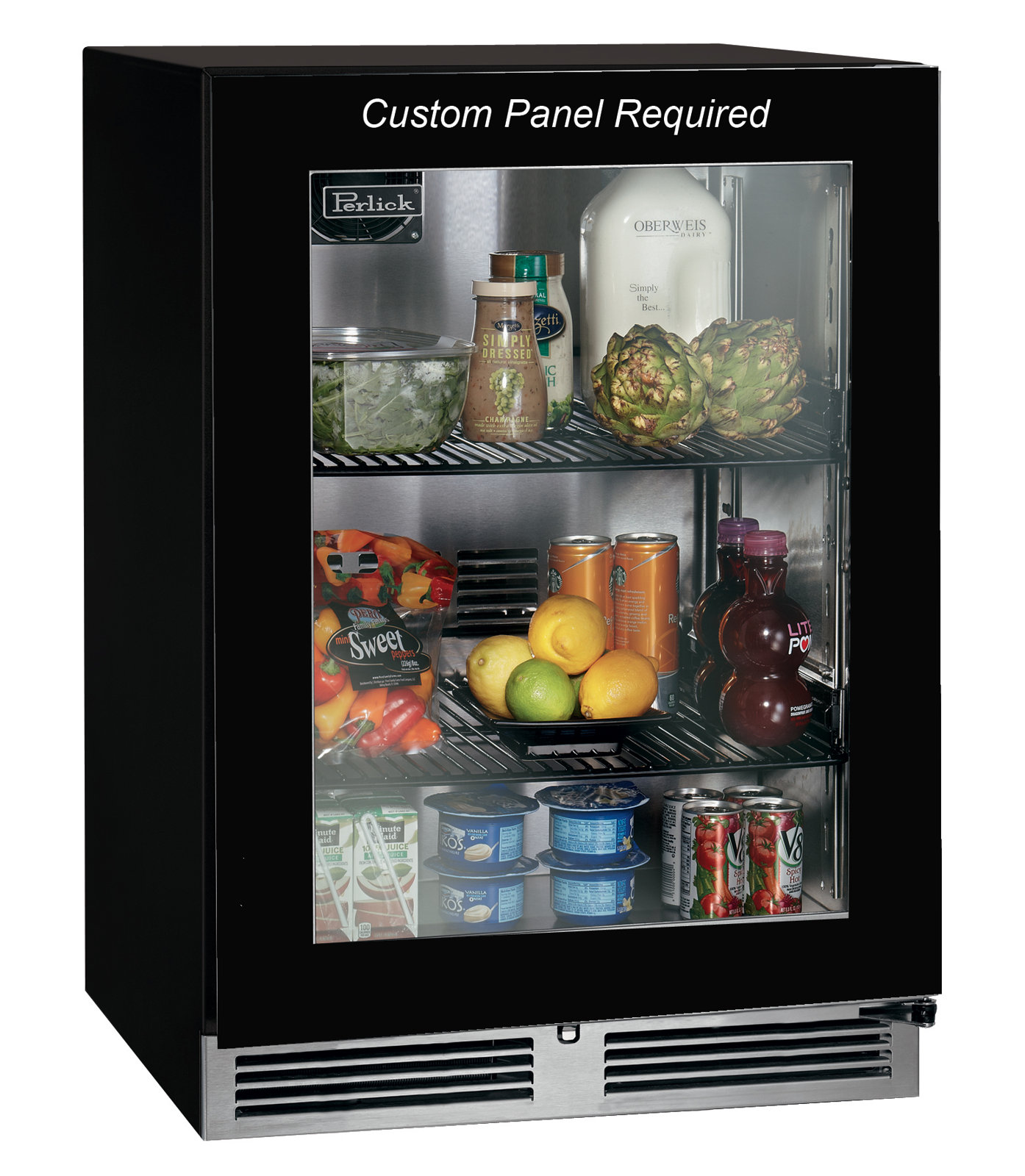 Perlick 23.88'' W Freestanding 62 Cans (12 oz.) 4.8 Cubic Feet Beverage Cooler with Wine Storage — FIN-0015170 | Fridge.com