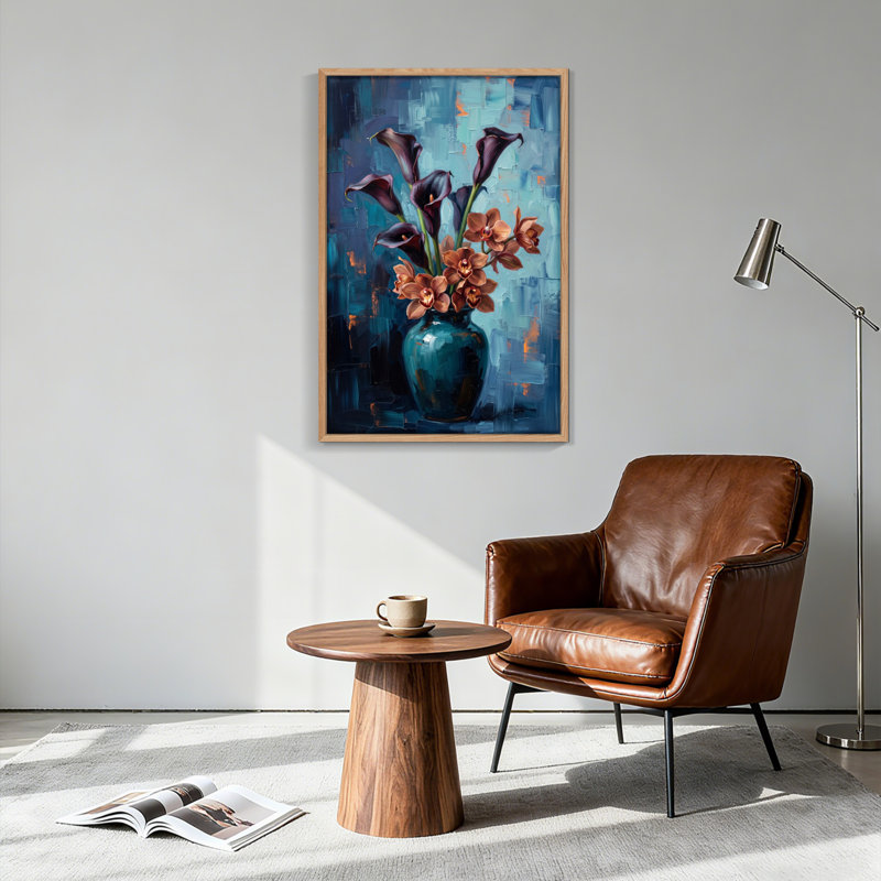 Ensemble de 1 tableau sur toile représentant un vase floral, 36"H x 24"W, Natural