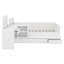 Lit plateforme en bois avec tiroirs, tablettes et coiffeuse-651720471