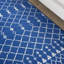 Tapis bleu / blanc à motif géométrique Ellar-1320465986
