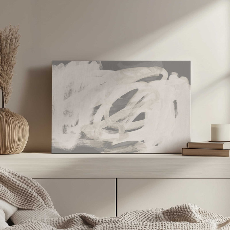«Abstract Brushtrokes Neutral» par Iris Lehnhardt, reproduction d'art sur toile, H 12 po x l 18 po, Toile tendue