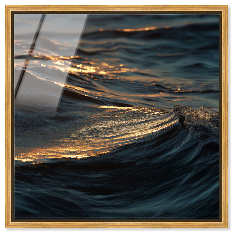 Sunset Sea I Print by Oliver Gal, 25" H x 25" W, Gold Floater Frame