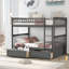 Lit superposé simple au-dessus de simple avec tiroirs, lits convertibles, blanc-547736651-547736650