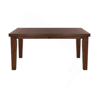 Dark Oak Finish Rectangular 1Pc Dining Table With Self-Storing Extension Leaf Wooden Simple Dining Furniture