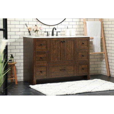 Soma 48'' Single Bathroom Vanity with Engineered Marble Top