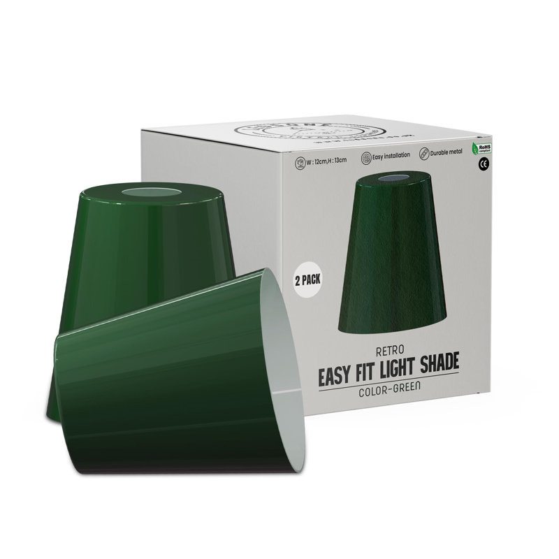 13 cm H Bell Lamp Shade, Green 2 Pack