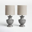 Ensemble de lampe de table 12,25 po gris vieilli
