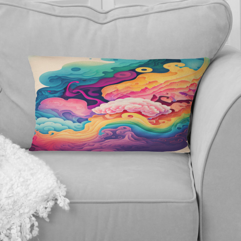 Coussin multicolore Swirly Clouds VI - Abstract Spirals