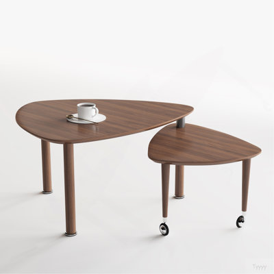 360 Degree Rotatable Modern Coffee Table For Living Room, Solid Wood Legs With Simply Assemble Cocktail Table, Rotating Modern Apartment Wood Furniture Walnut / Black / Grey Brown / White