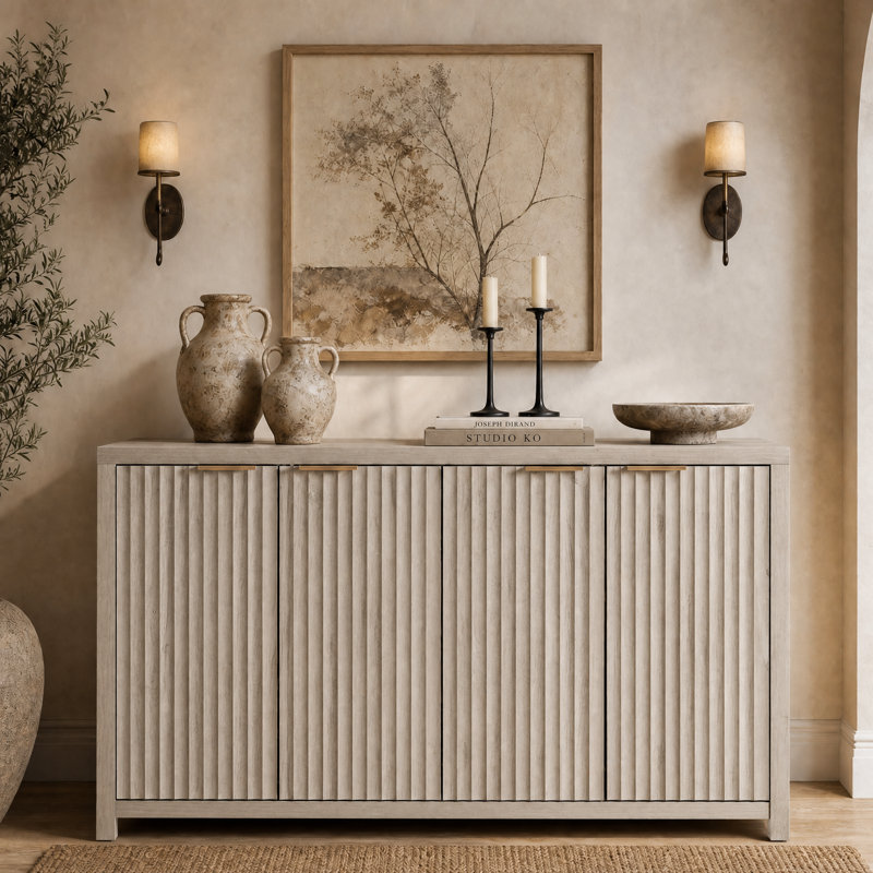 Nicolee 141cm Wide Credenza, Greige Oak