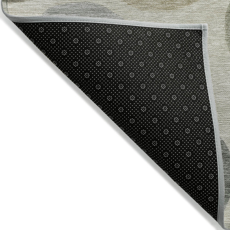 Tapis taupe Xhevrie intérieur / extérieur lavable à la machine, Rectangle 1 pi 8 po x 2 pi 6 po