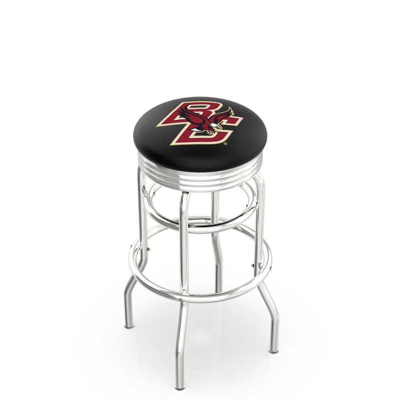 Tabouret de bar Logo Series, Tabouret de comptoir (siège d'une hauteur de 25 p, Double anneau chromé, Boston College