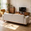 2-Seater Sofa, with Armrest, Reclined Backrest, Linen Texture, 350 kg Weight Capacity, 226x94x79.5 cm, Beige