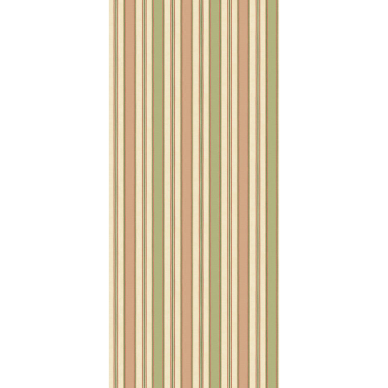 Melbourne Striped Non-Woven Wallpaper Roll, Green/Soft Red