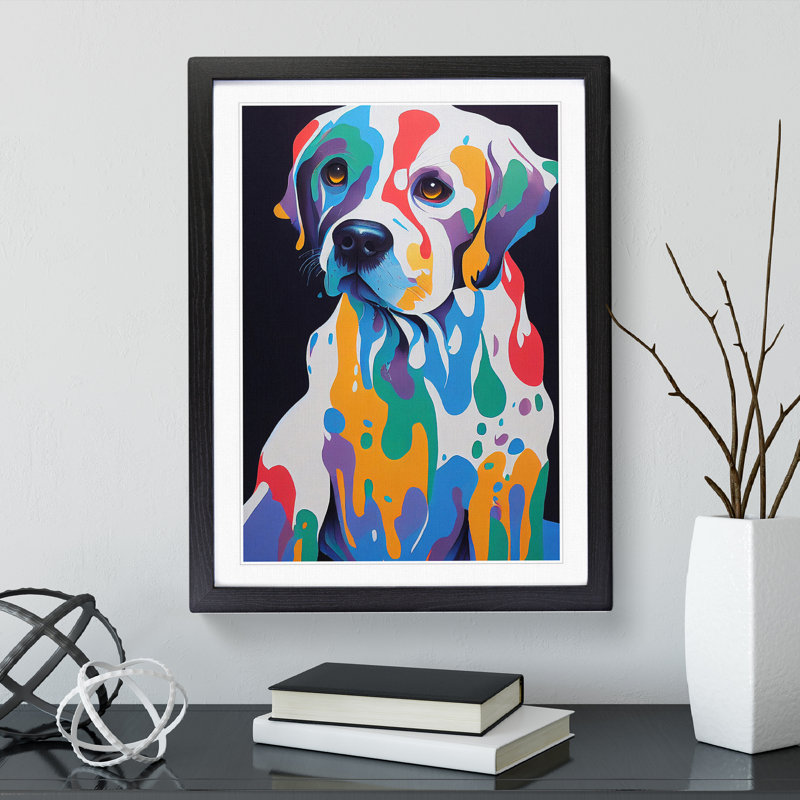 Dog Splat No.1 - Framed Print, Black Framed, 64cm H x 46cm W x 2cm D