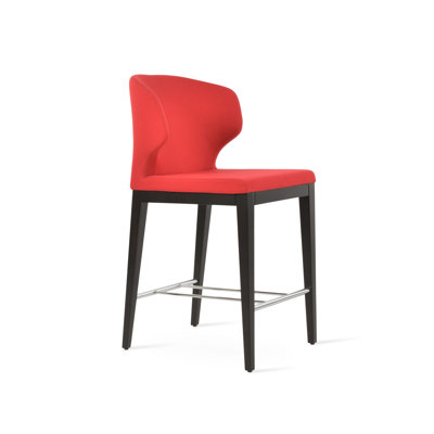 Amed Wood Counter & Bar Stool in Fabric