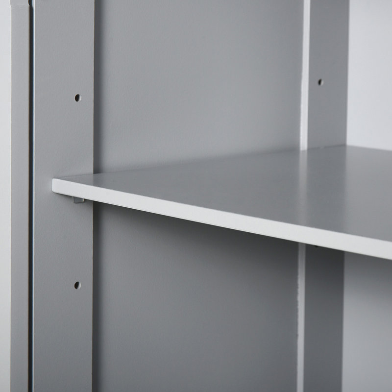 Armoire de salle de bain grise, 2 portes et tiroirs, tablette réglable, rangement autoportant, construction, eau, idéal pour garder les serviettes Armoire pour produits d'hygiène quotidienne, 2 portes 2 avec cadre, agrandir