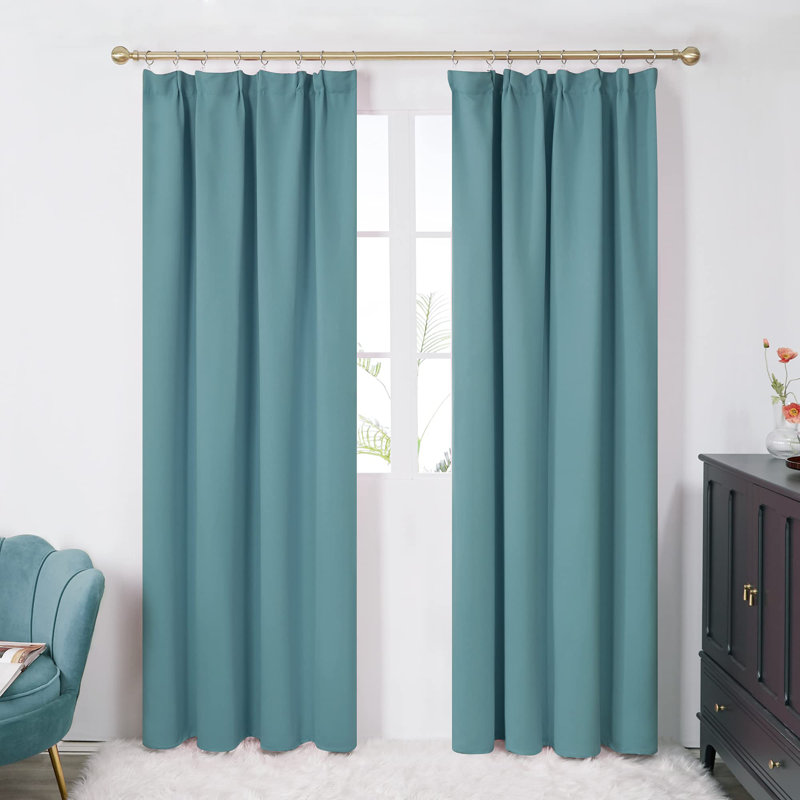 Raquon Blackout Curtain Pair, 55cm Width x 175cm Drop