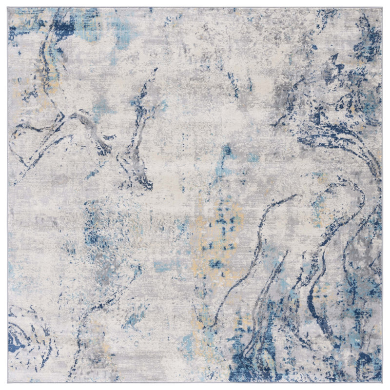 Jasper 100 Performance Abstract Rug, Square 6'7"