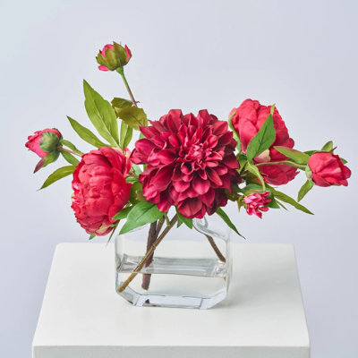 Peony Faux Floral in Vase