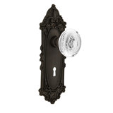 Victorian Plate with Decorative Keyhole and Crystal Egg & Dart Knob