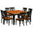 5 Piece Dining Set Includes a Square Dining Table with Butterfly Leaf and 4 Kitchen Chairs, Black & Cherry-2073245413-2122533355-2122533353