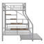 Lit superposé simple au-dessus de double avec gigogne et escalier de rangement Asael-110391196
