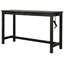 Ensemble bar/salle à manger 3 pièces - Table haute en bois massif avec 2 ports et prise électrique, sièges intégrés, noir anthracite, style transitionnel, table rectangulaire de 152 cm (60 pouces), linge de table inclus