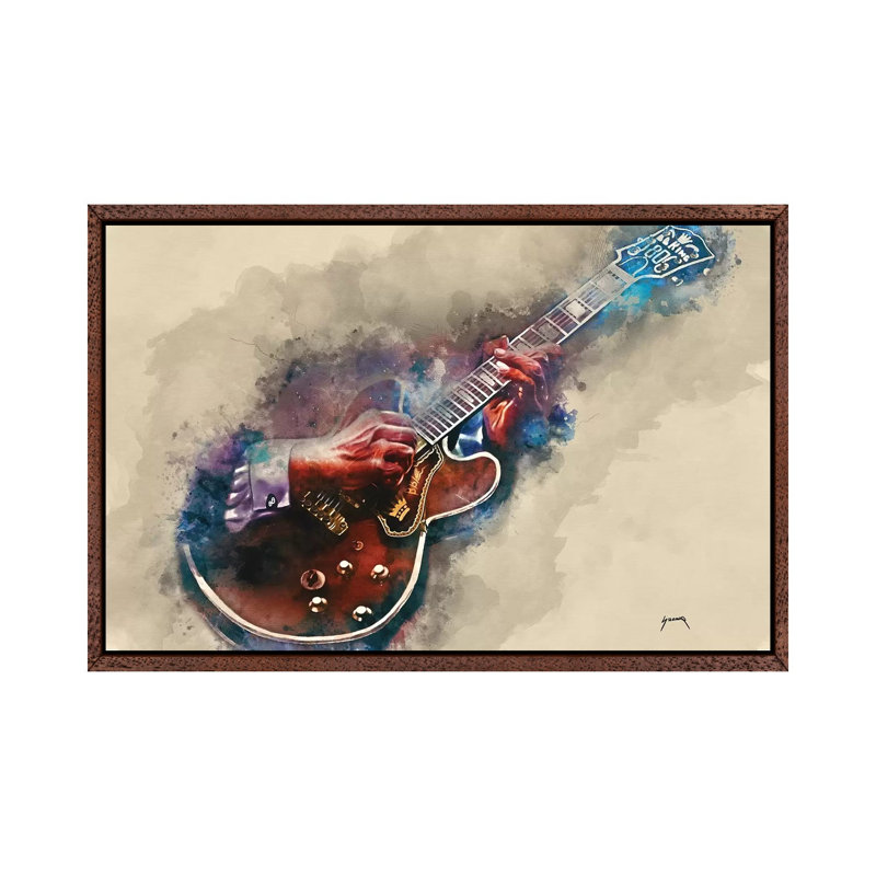 B.B. King's Guitar II 1 Piece Wall Art on Canvas, 66.04 cm H x 45.72 cm W, Classic Brown Wood Framed