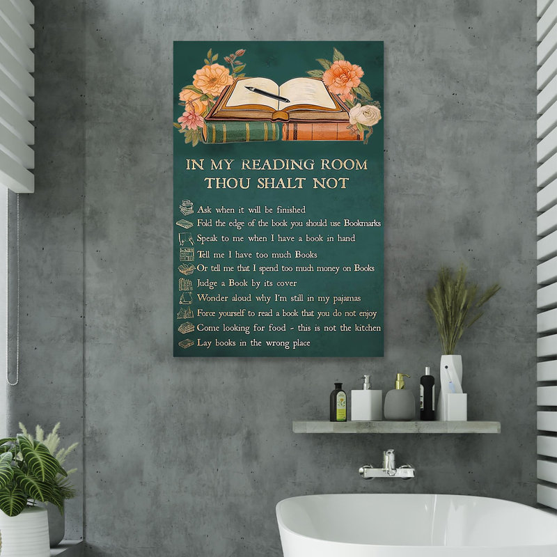 In My Reading Room - 1 Piece Rectangle Graphic Art " In My Reading Room ", 24" W x 36" H