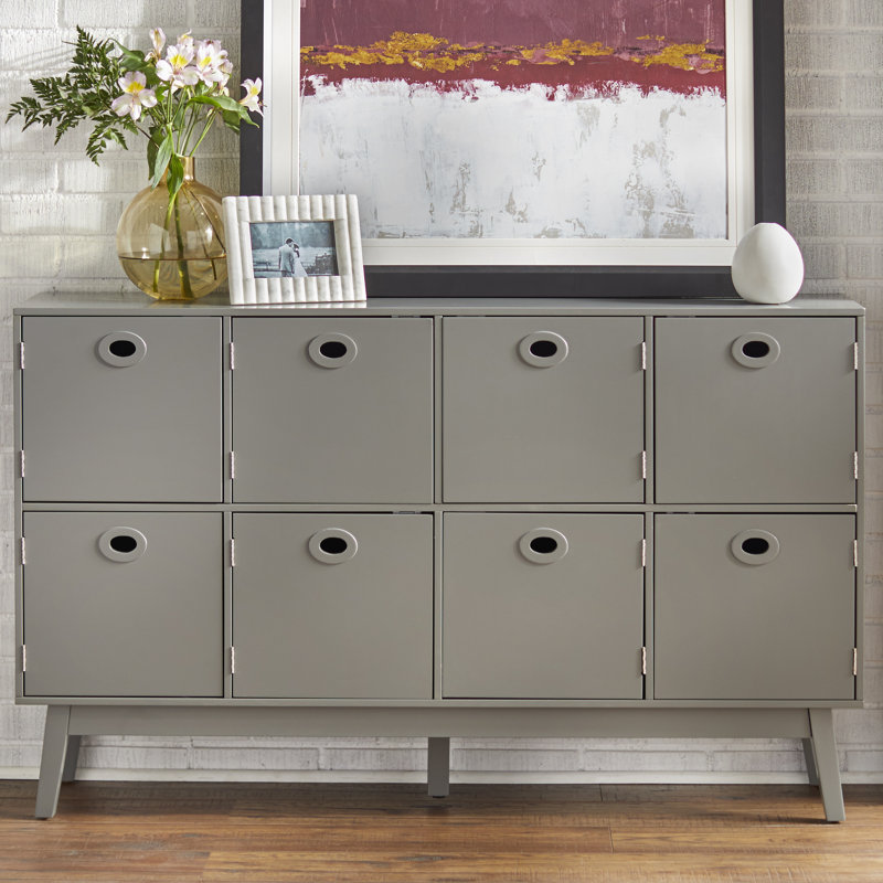 Buffet décoratif 8 portes Winnsboro, Gris charbon