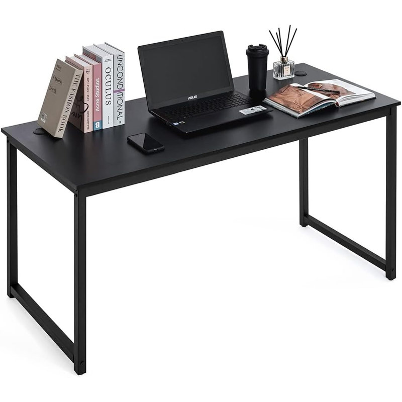 Bureau de travail moderne noir, bureau d'écriture de bureau à domicile peu encombrant, options multiples