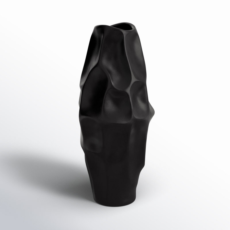 Antwerp Handmade Stoneware Table Vase, 20" H x 9" W x 9" D, Black