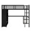 Structure de lit mezzanine avec garde-robe, bureau et tablettes de rangement-1086363261
