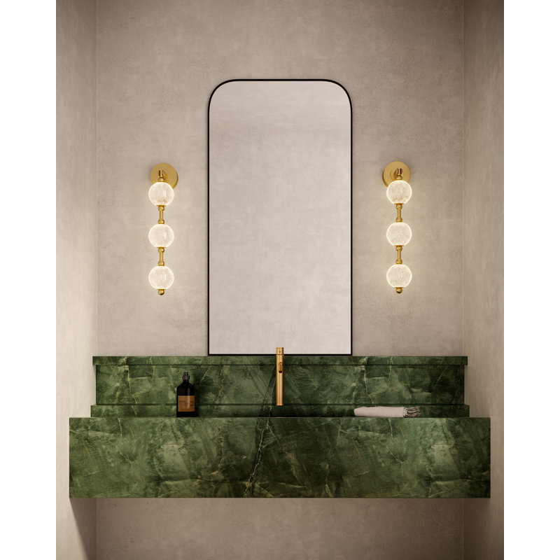 Meuble-lavabo mural 23 po à DEL Marni, Laiton naturel