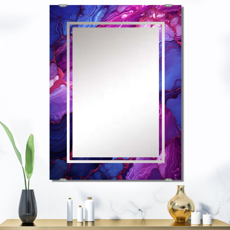 Grand miroir mural en forme de volcan sans soudure IV - formes abstraites modernes MIR137854, 40 po x 30 po