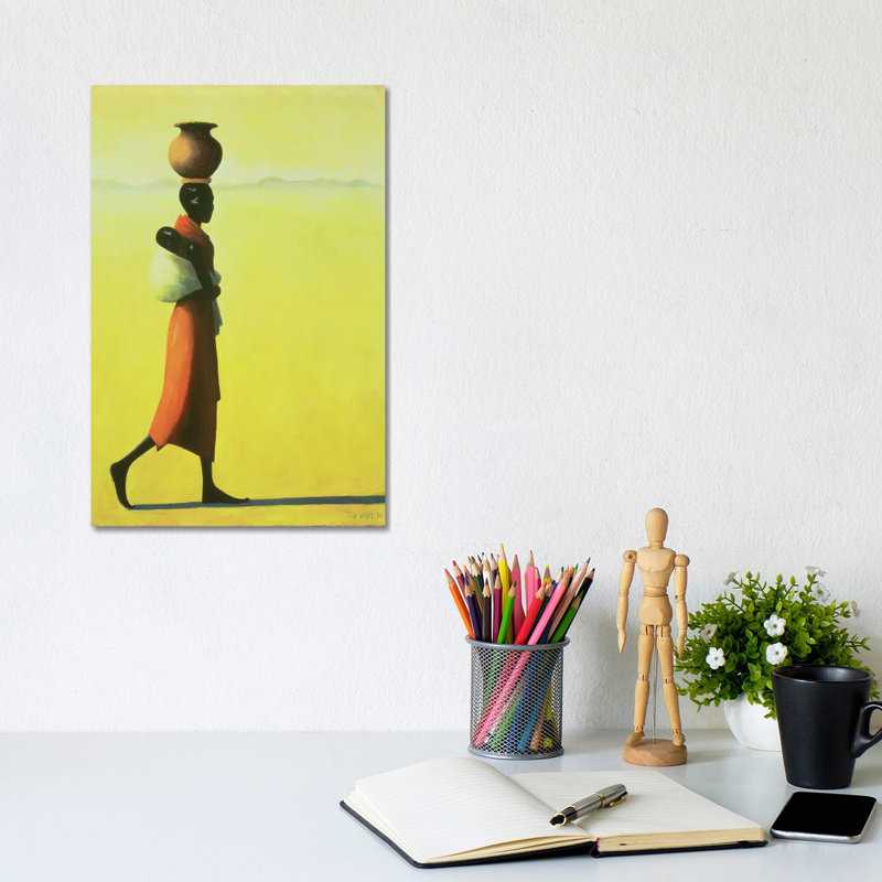 Woman Walking 1 Piece Wrapped Canvas Painting, 20.32 cm H x 30.48 cm W