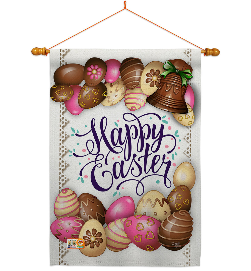 Double Sided 40'' H x 28'' W Polyester Easter Flag Set Breeze Decor