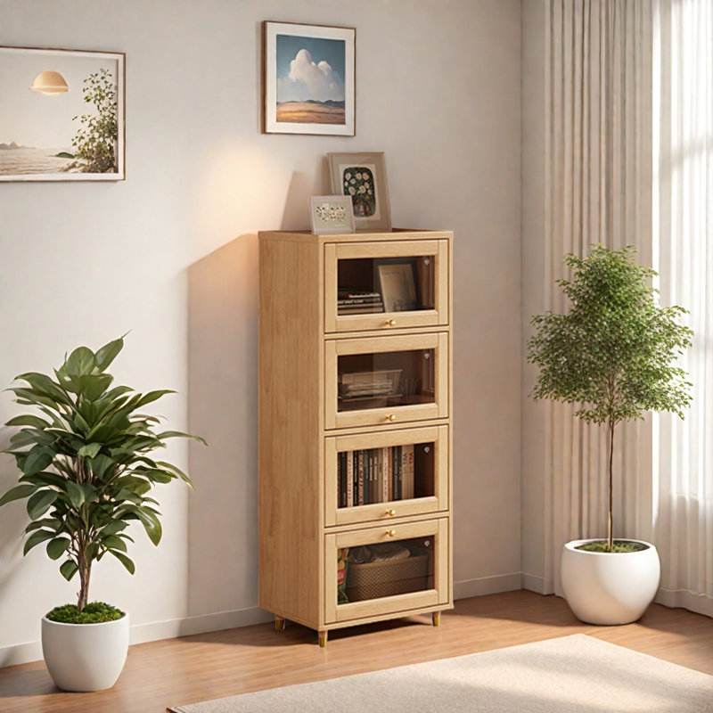 Bibliothèque de rangement pratique, Burlywood, (4 tablettes) H 23,6 po x l 57,4 po x P 15,7 po