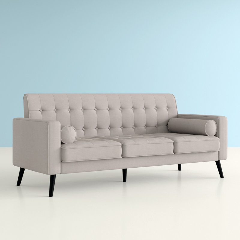 Benayah Upholstered 75.5'' Sofa, Light Brown 100% Linen
